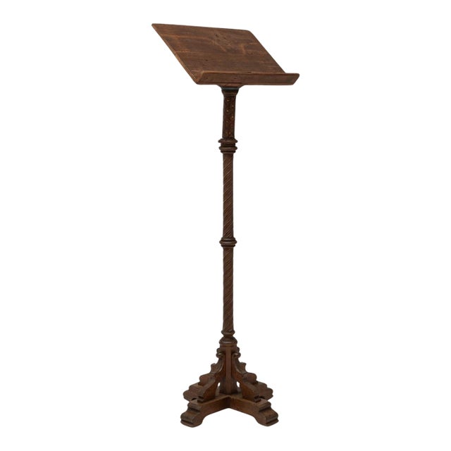 19th Century French Wooden Book Stand With Original Patina For Sale