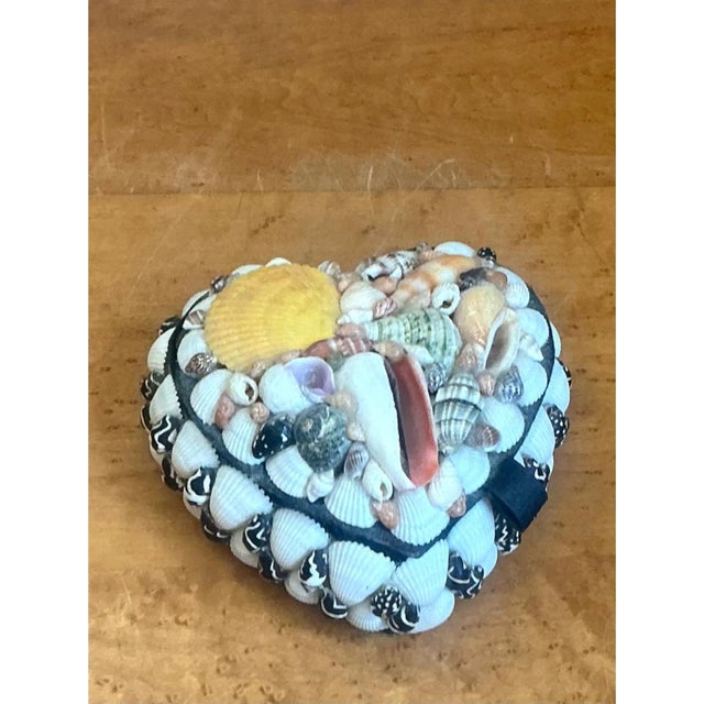 Late 20th Century Vintage Decorative Shell Covered Box For Sale - Image 5 of 12