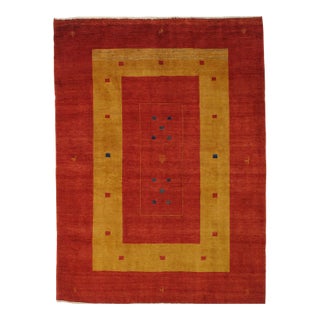 Vintage Hand-Knotted Persian Gabbeh Rug 5'9" X 7'10" For Sale