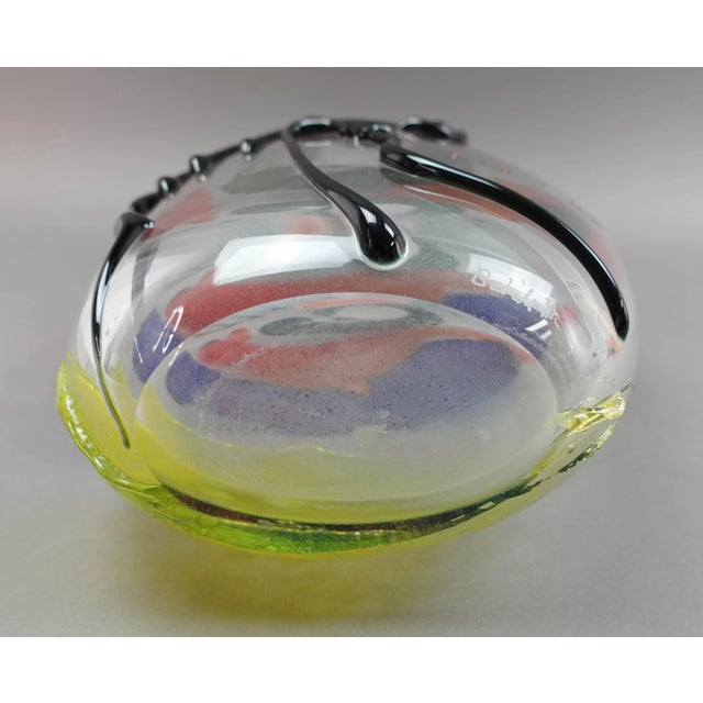 Glass Mario Badioli Italy 1940 Signed Murano Art Glass Abstract Face Vase For Sale - Image 7 of 10