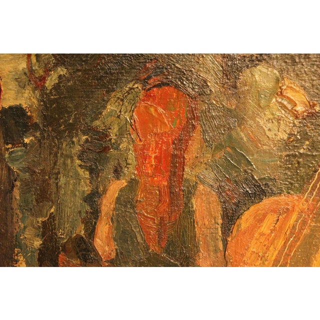 Unknown, Expressionist Figure with Guitar, 1900s-1910s, Oil on Panel, Framed For Sale - Image 5 of 10