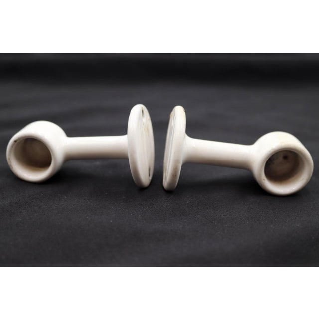 Pair of Vintage White Bathroom Towel Brackets For Sale - Image 4 of 6