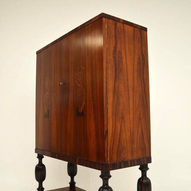 Wood Vintage Swedish Inlaid Cabinet, 1930 For Sale - Image 7 of 11