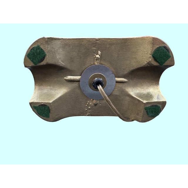 Brass Mid Century Cast Brass Table Lamp For Sale - Image 8 of 9