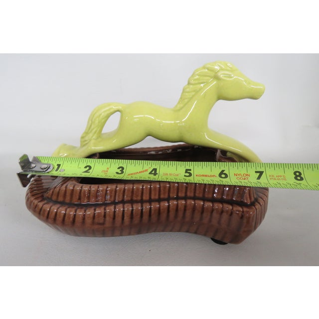 Yellow Mid Century Modern Ceramic Horse Figurine Planter 4644b For Sale - Image 8 of 14
