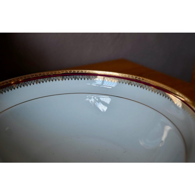 1950s Gold and Burgundy Limoges Porcelain Dinner Service, 1950s For Sale - Image 5 of 9