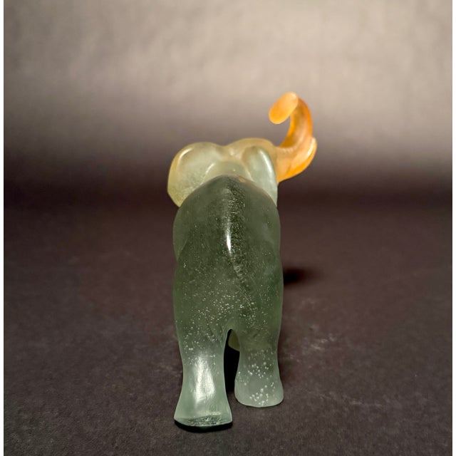 Daum Daum France Pâte De Verre Frosted Glass Elephant Sculpture For Sale - Image 4 of 8