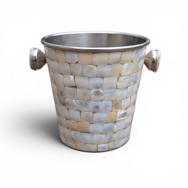 Coastal Mother of Pearl Ice Bucket For Sale In Charlotte - Image 6 of 11