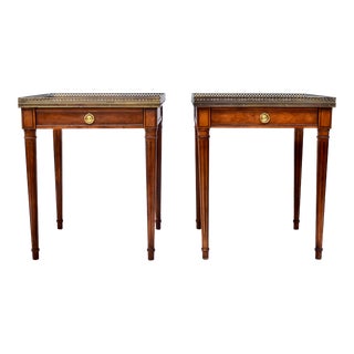 Baker Furniture French Louis XVI Regency Side Tables, Pair For Sale
