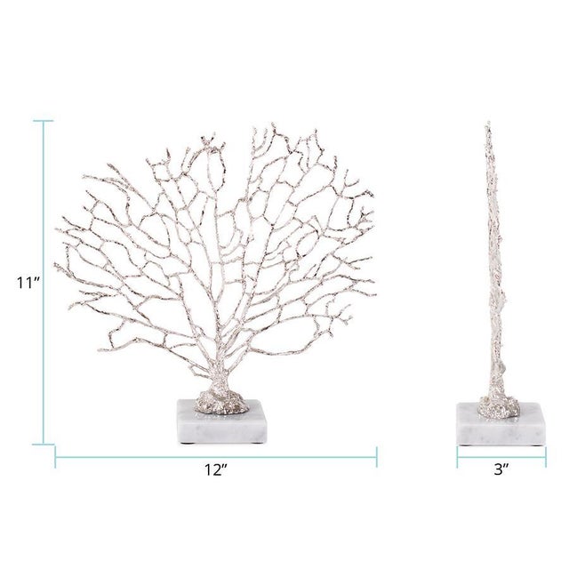 Study of Coral Sculpture On A White Marble Base For Sale - Image 9 of 9
