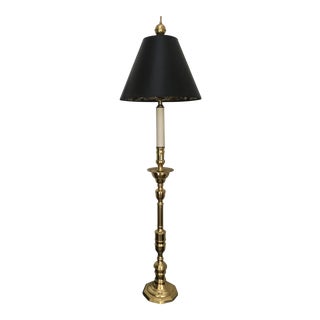 Classical Candlestick Style Brass Buffet Lamp For Sale