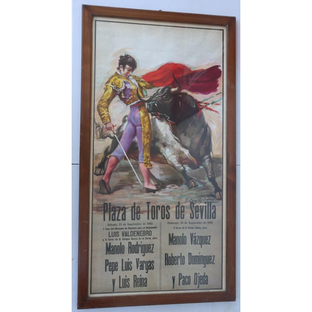 Beautiful bullfighting poster from 1982. Grande Plaza de Toros de Sevilla. Bullfighting - Sports - Andalusia Excellent...