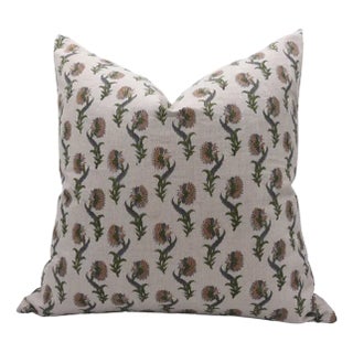 Fabdivine Bohemian Block Print Cushion Cover 26x26 Inch Thick Linen-Dafodil For Sale