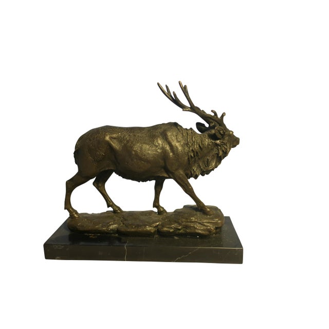 Miguel Fernando Lopez 'Milo' Bronze Deer Statue For Sale - Image 10 of 18