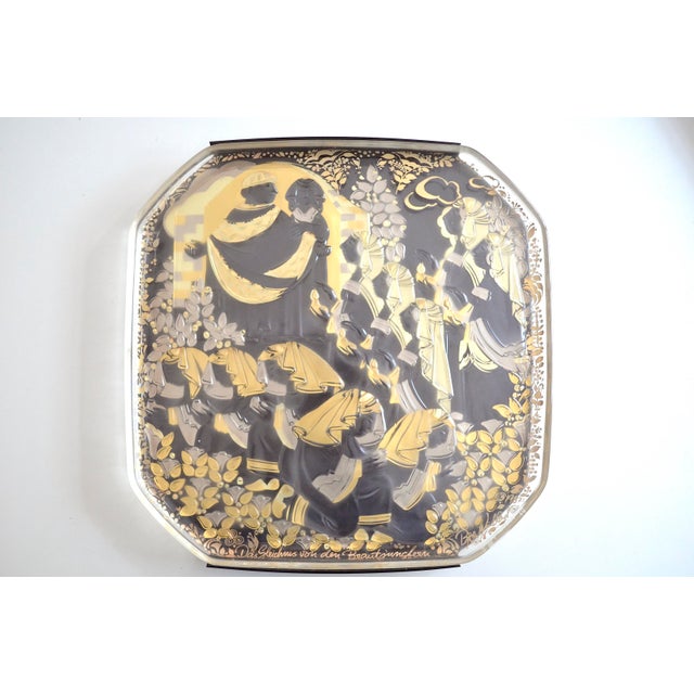 1980s Vintage Glass Wall Plate by Bjørn Wiinblad for Rosenthal, 1987 For Sale - Image 5 of 5