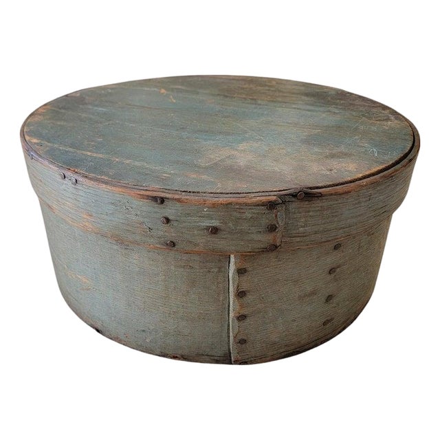 19thc Original Painted Blue / Aqua Pantry Box For Sale