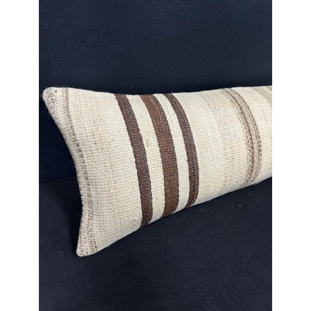 Turkish Hemp Pillow Cushion Natural Beige Brown Cushion Cover 12"x46" #30328 Enhance your home decor with our Kilim Pillow...