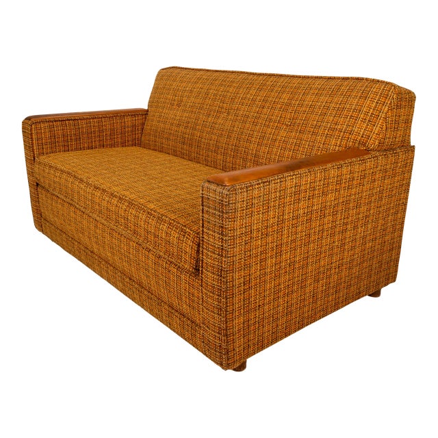 1960s Mid Century Modern Kroehler Tweed Loveseat Sleeper Sofa Chairish