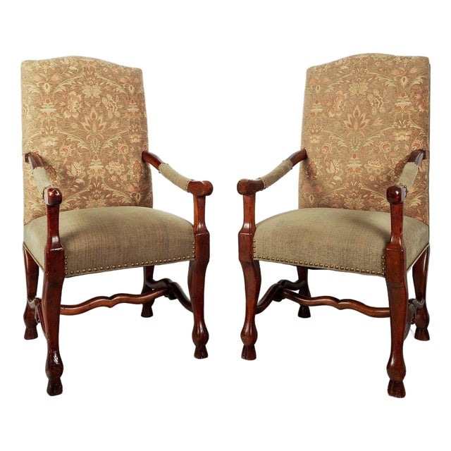 Pair of English Jacobean Revival High-Back Throne Chairs For Sale