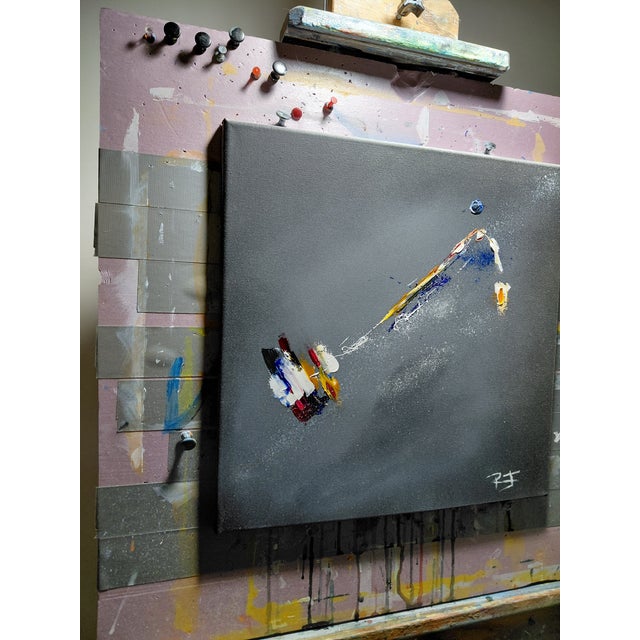 This is the second of "Trajectory". An abstract series. It is an abstract painting of oil paint over an acrylic...