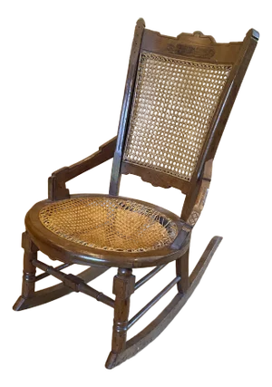 Late 19th Century Victorian Cane Rocking Chair