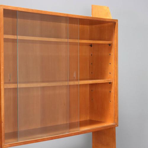 Brown Vintage Bookcase in Lacquered Wood and Glass, 1960s For Sale - Image 8 of 14