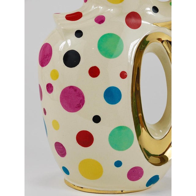 Mid-Century Gold and Polka Dot Pitcher from Boch Frères, Belgium, 1950s For Sale - Image 12 of 18