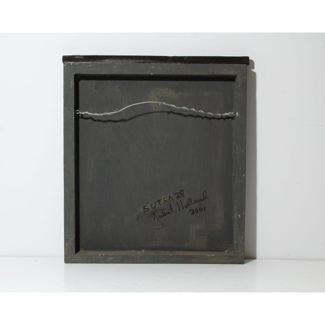 Wood Signed 2001 “Sutra 28” Mixed Media Wall Assemblage by Juliet Holland For Sale - Image 7 of 8