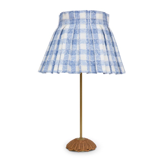 Seersucker Blue Gingham Lamp Shade Cover by Palm Orleans X Alice Palmer