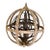Large Wood and Metal Orb Chandelier For Sale