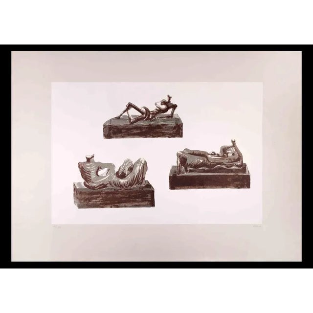 Three Reclining Figures ia a Lithograph realized by Henry Moore in 1976. Hand Signed. Edition of 50 prints. Printed at the...