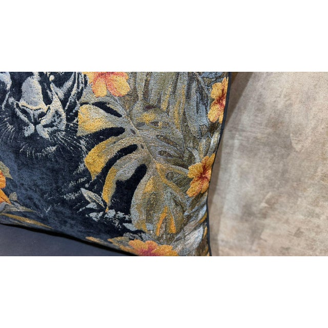 Not Yet Made - Made To Order Black Panther Botanical Cushion Cover For Sale - Image 5 of 12