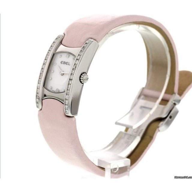 Ladies Ebel Beluga Stainless Steel with Diamonds E9057a28-10, Leather Pink Belt For Sale - Image 17 of 18