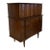1970s Vintage Mid Century Modern Highboy Dresser by United With Sculpted Wood Front For Sale