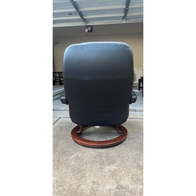 Black Stressless by Ekornes Leather Recliner – Made in Norway For Sale - Image 8 of 8