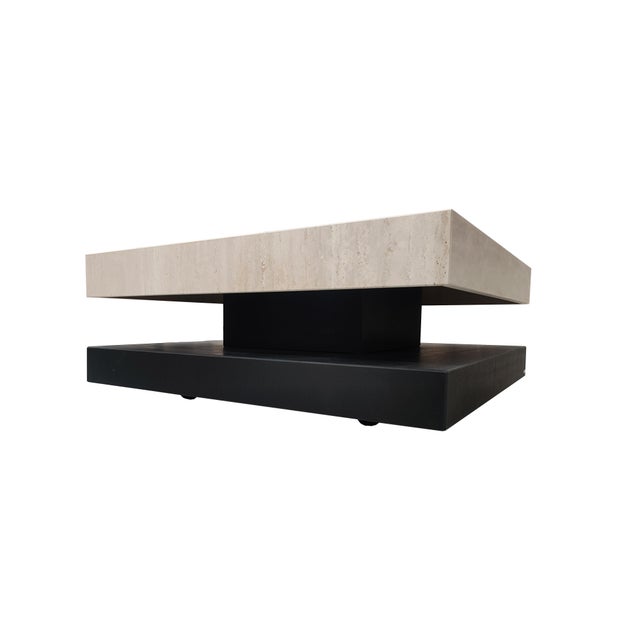Sagra Coffee Table in Honed Italian Travertine Marble by Joaquín Moll For Sale - Image 4 of 9