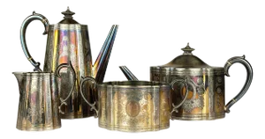 Antique Silver Plated Coffee and Tea Set by Elkington & Co, 1880s, Set of 4