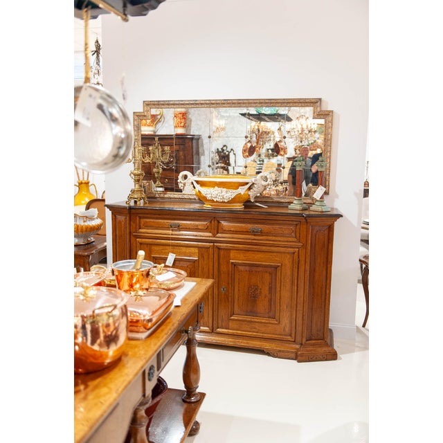 Rustic Italian Wall Mirror in 24k Gold Leaf Frame For Sale - Image 3 of 3