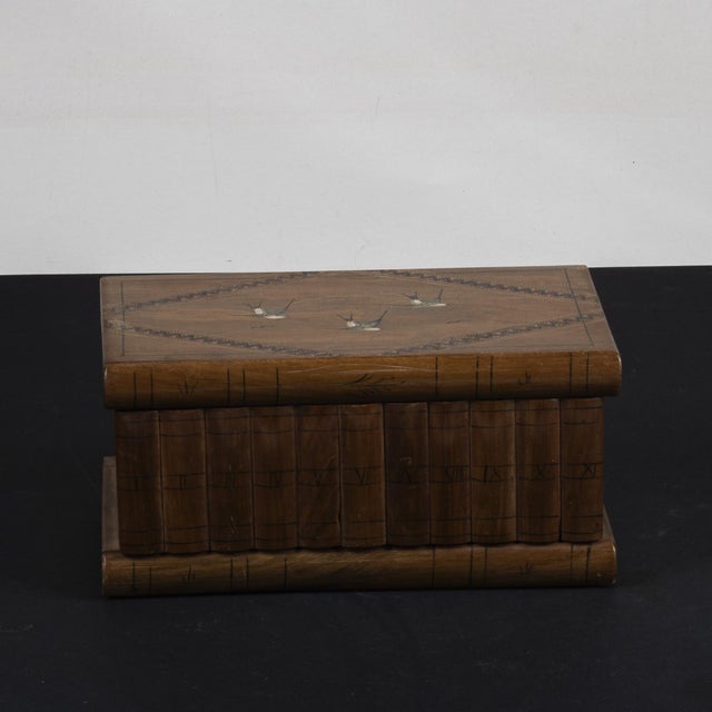 Inlaid Toilet Box in Metal and Wood For Sale - Image 9 of 10
