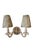Pair of Currey & Company double-arm wall sconces. Beautiful vintage-inspired design with carved detail and a soft, aged...