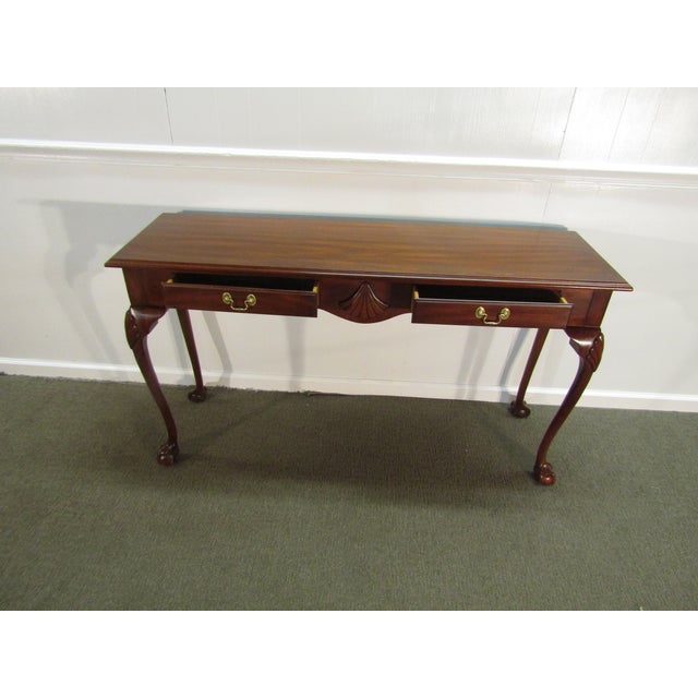 Henkel Harris Solid Mahogany Chippendale Style Console Table For Sale - Image 6 of 9