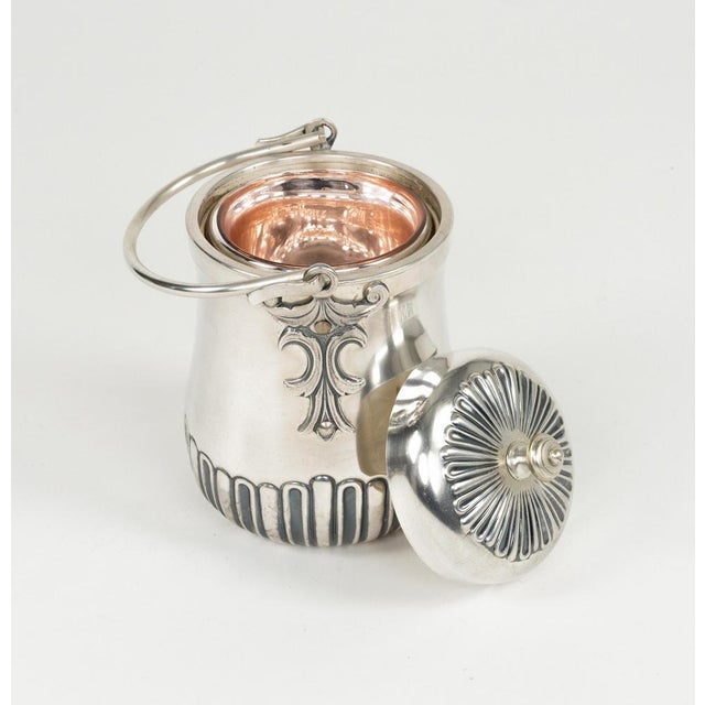 Brown Mid-Century Steel Ice Bucket attributed to Aldo Tura for Macabo, Italy, 1960s For Sale - Image 8 of 15