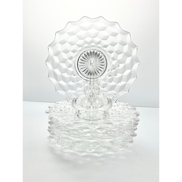 Fostoria “American” Set of 8 Glass Salad Plates 7 3/4” Good condition. No chips, cracks, or fleabites. Length 7 3/4”...