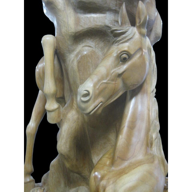 Wood Extra Large 10 Ft Tall Hand-Carved Horse Sculpture by Bausman Company For Sale - Image 7 of 10