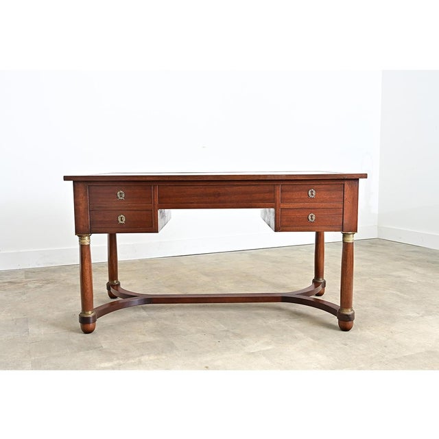 French French 19th Century Empire Mahogany Desk, Refinished For Sale - Image 3 of 12