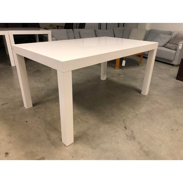 West Elm White Parsons Table Chairish