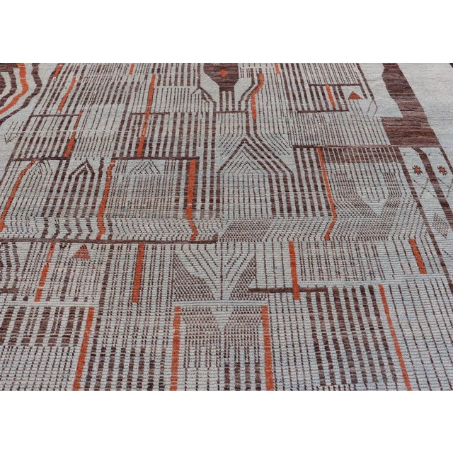 2020s Modern Hand-Knotted Rug in Wool With Sub-Geometric Modern Design in Multicolor 11'7 X 16'0 For Sale - Image 5 of 12