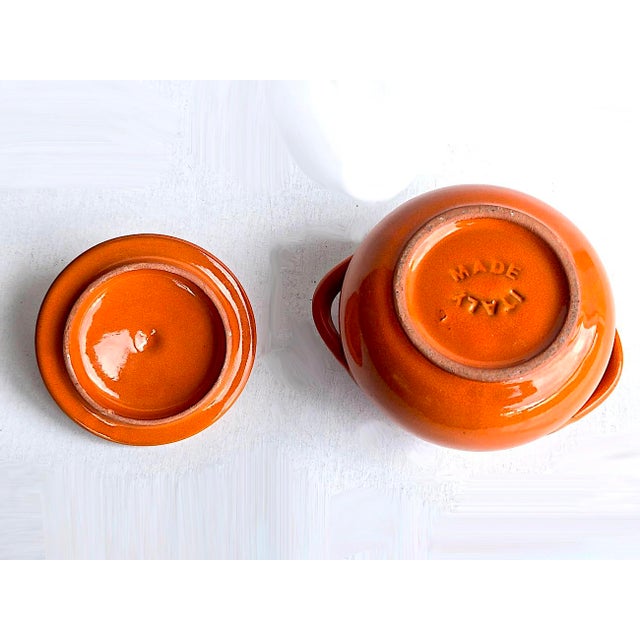 Vintage Italian Ceramic Pot With Lid and Handles For Sale - Image 9 of 10