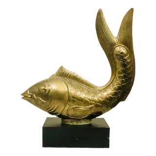 Brass Fish Sculpture by Chapman 1977 For Sale