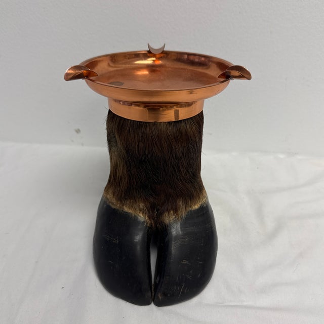 1940s Bison Foot and Copper Ashtray For Sale - Image 4 of 4